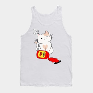 Persian cat Spilled a bottle of ketchup Tank Top